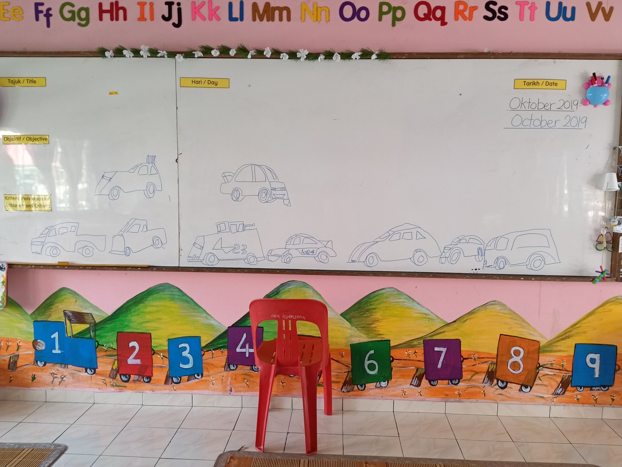 lukisan kanak-kanak autisme tanpa menggunakan pembaris dan pemadam