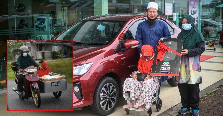 wanita bawa makcik oku terima bezza