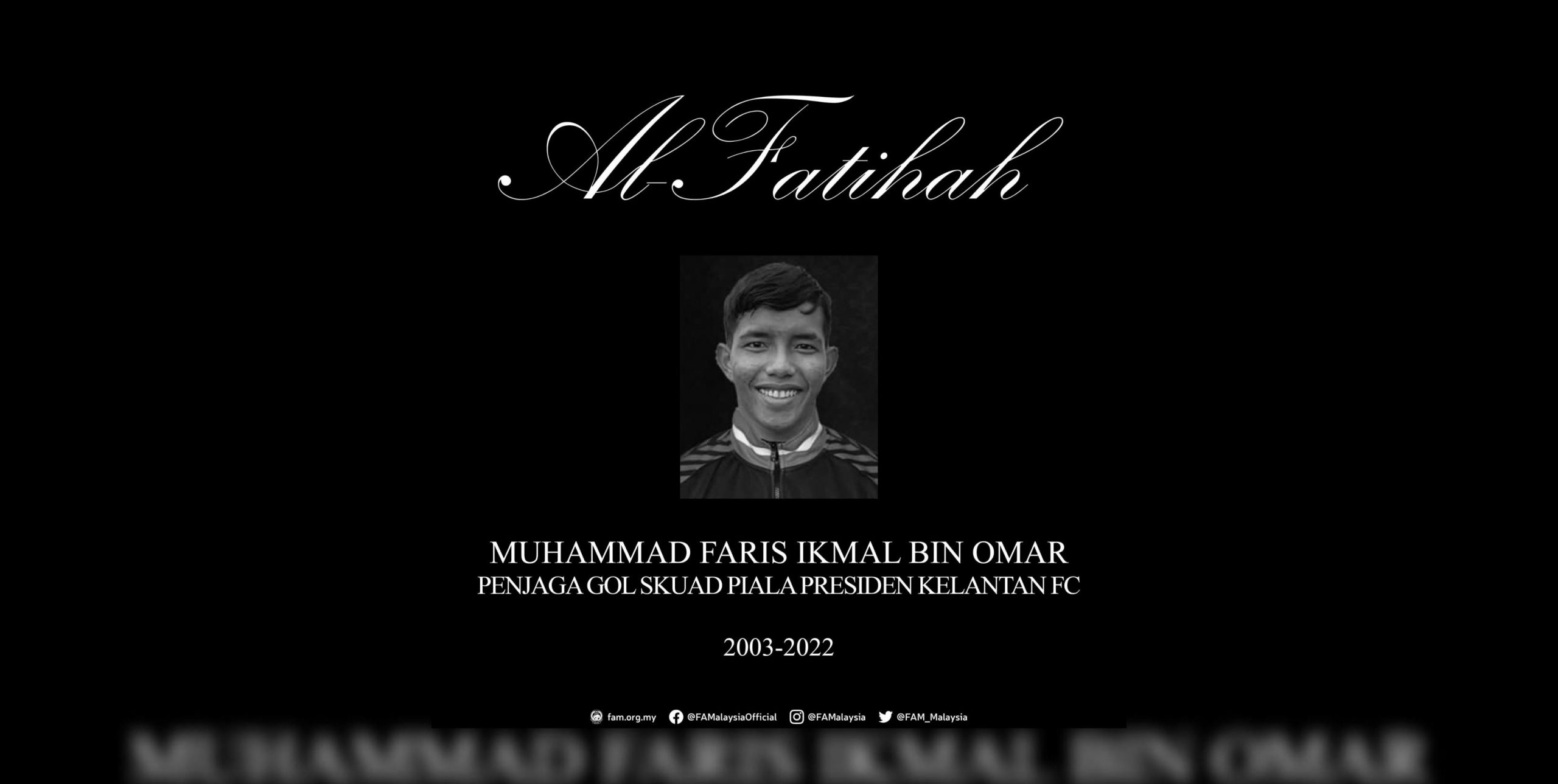 pemain piala presiden kelantan fc meninggal dunia