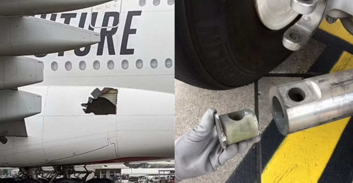 dinding kapal terbang pecah skru longgar