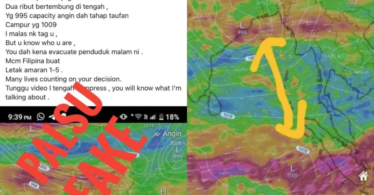 dua ribut bertembung di tengah