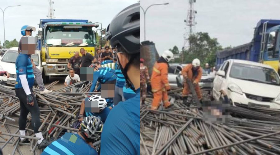 treler terbalik, seorang maut