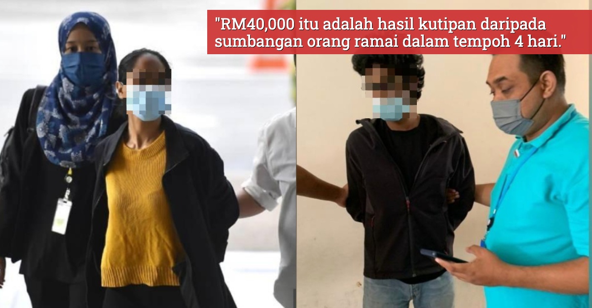 wanita teman lelaki selesai bayar jaminan