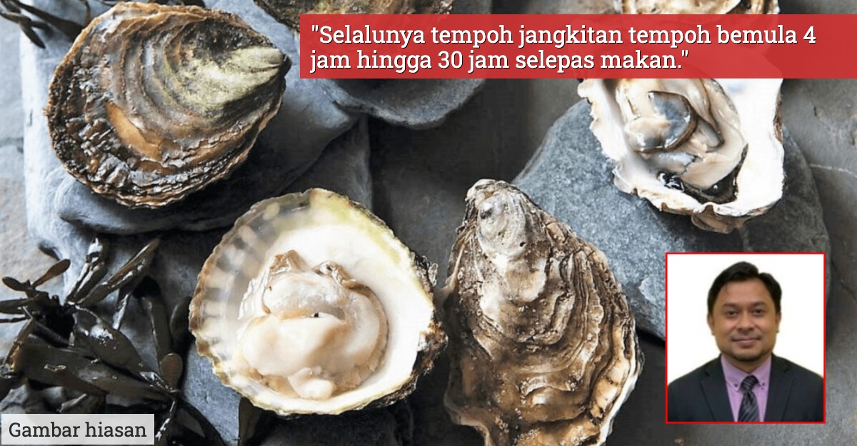 gejala makan tiram mentah