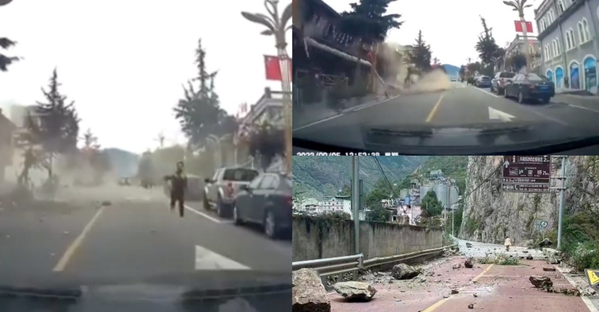 detik-detik cemas gempa kuat gegar wilayah di china
