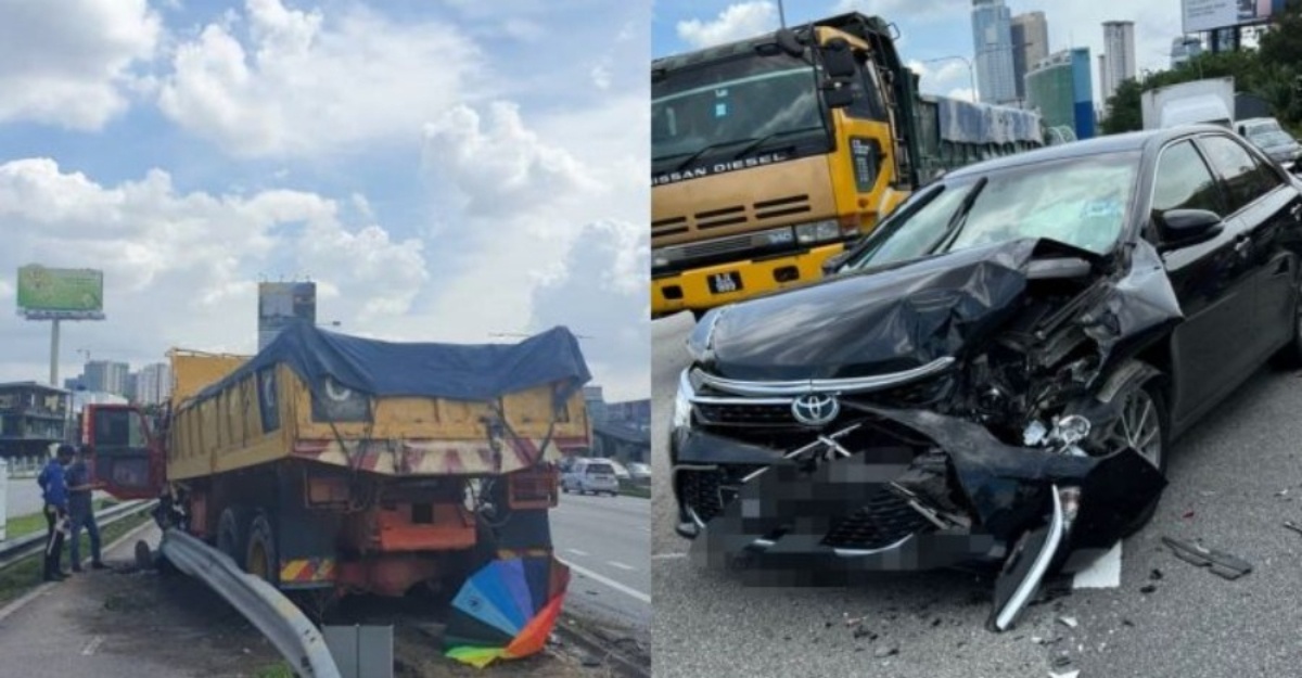 Tiga Kenderaan 'Remuk' Dirempuh Lori