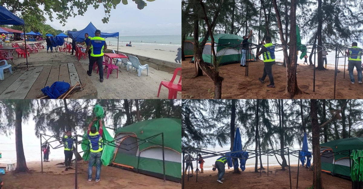 polis angkut 16 khemah di PD