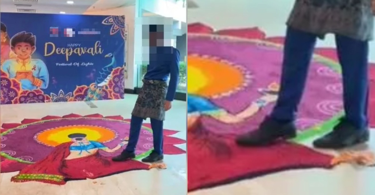lelaki pijak hiasan deepavali