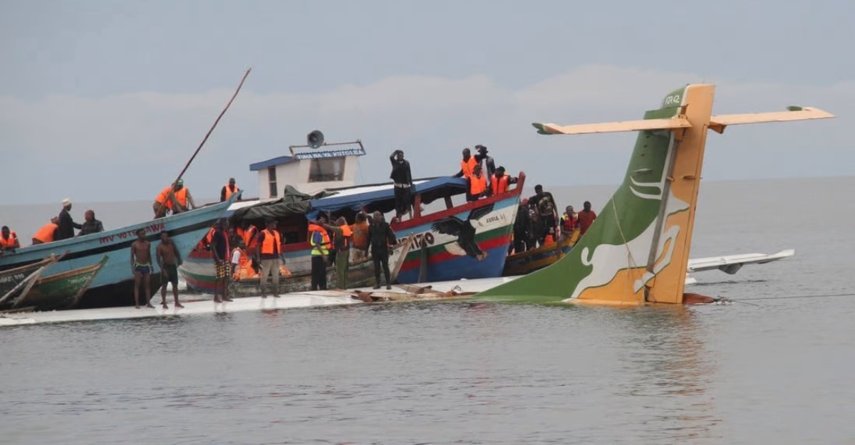 pesawat terhempas tasik tanzania