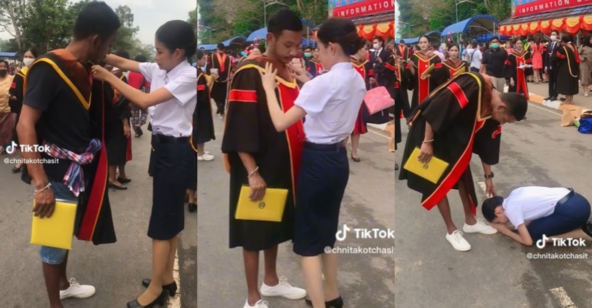 adik melutut kat abang ketika konvo