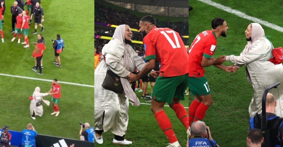 tular momen pemain morocco menari dengan ibu