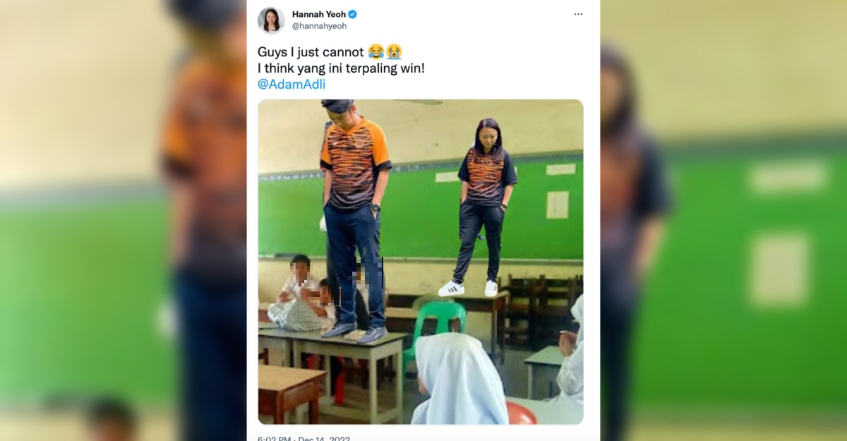 gambar hannah yeoh atas meja