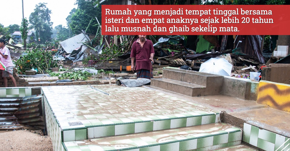 rumah hanyut sekelip mata
