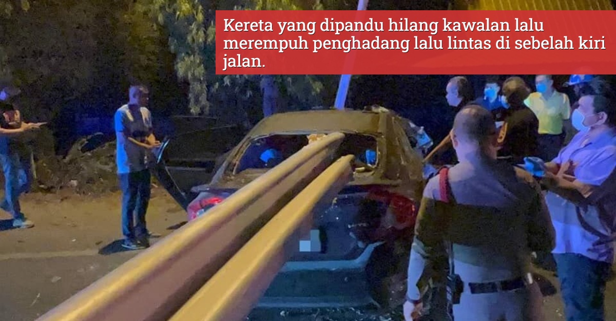 kepala terputus kereta terbabas