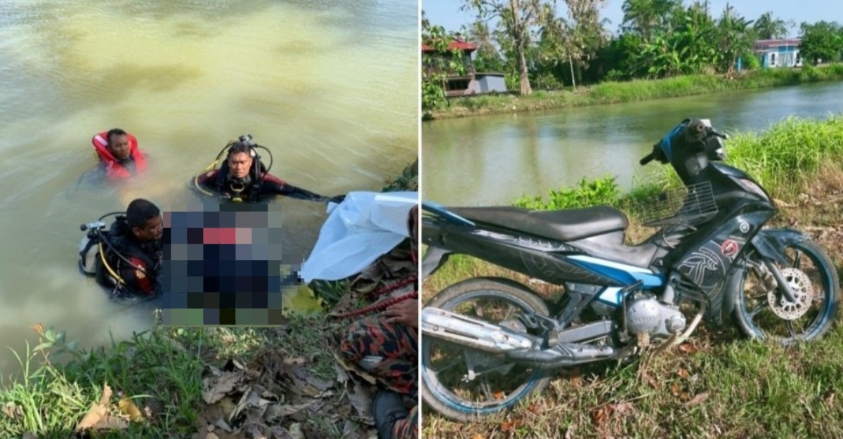 lelaki maut motosikal terjunam