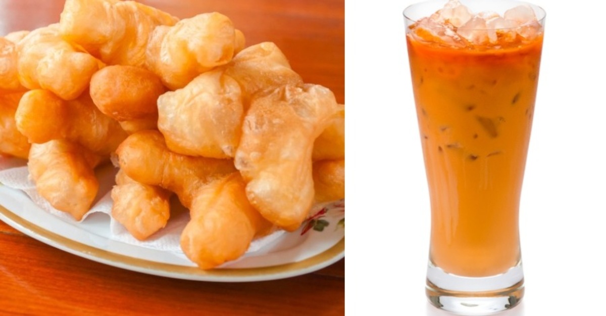 cakoi dan teh ais thai sarapan