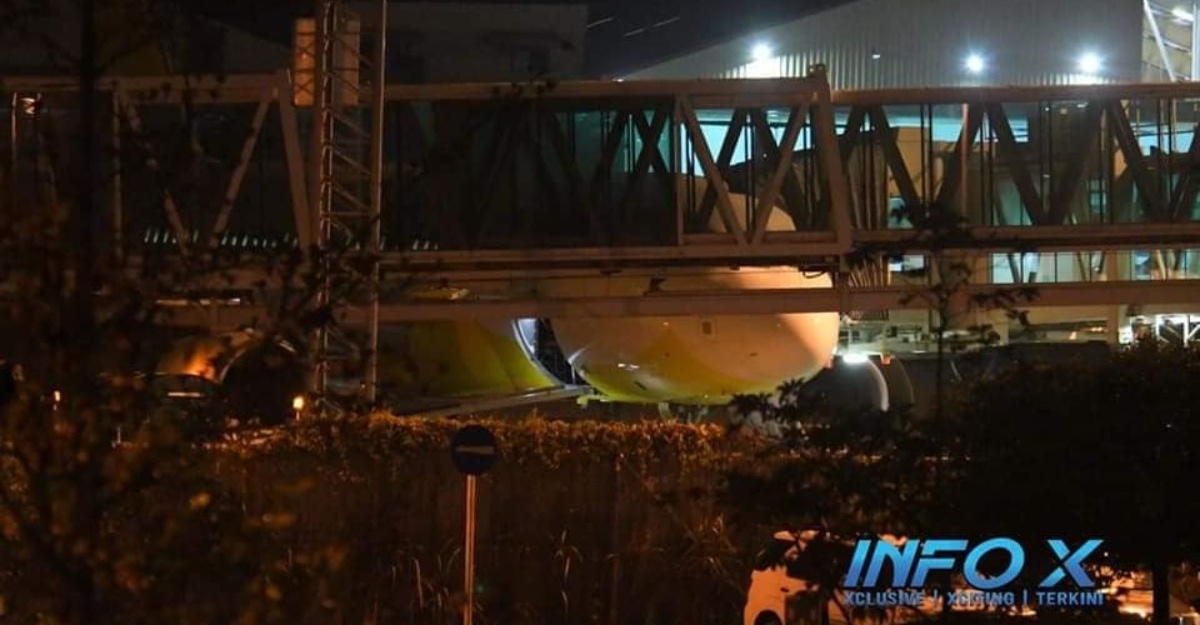 kapal terbang pendaratan cemas kota kinabalu