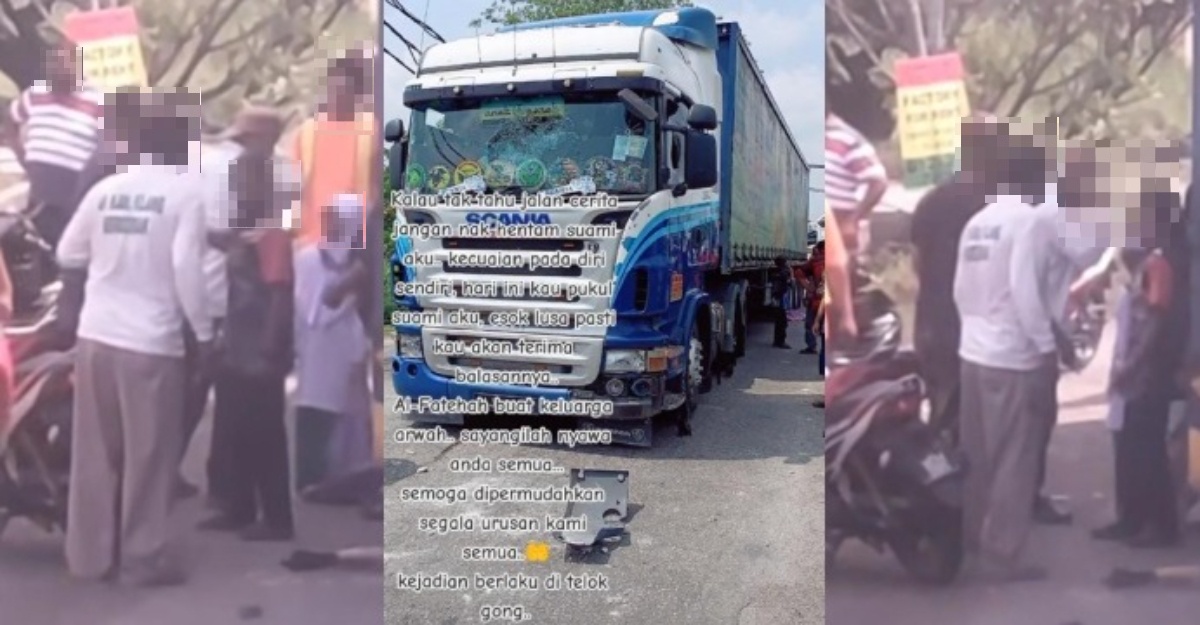 luahan isteri pemandu lori dibelasah teruk