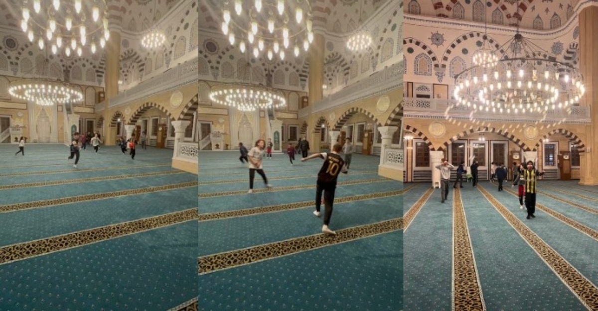 kanak-kanak turkeye bermain masjid