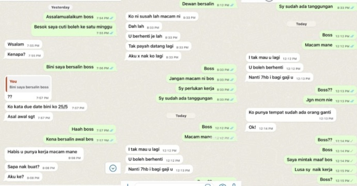 lelaki dibuang kerja kerana isteri bersalin awal