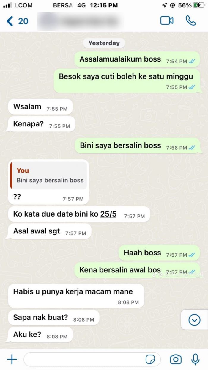 lelaki dibuang kerja kerana isteri bersalin awal
