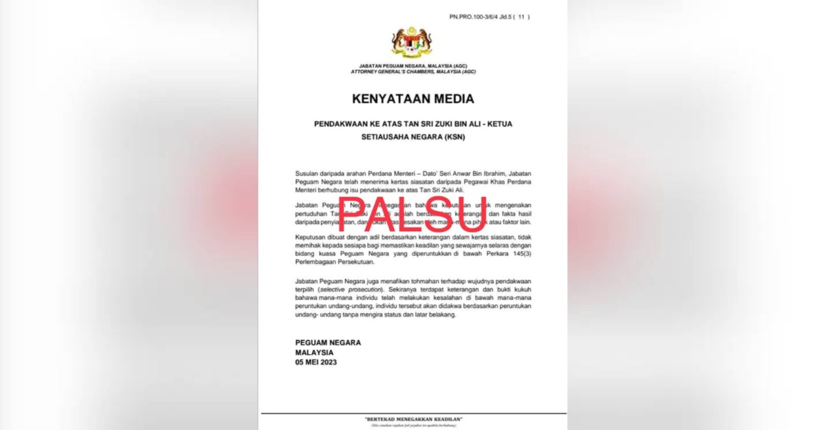 AGC Nafi Kenyataan Media KSN