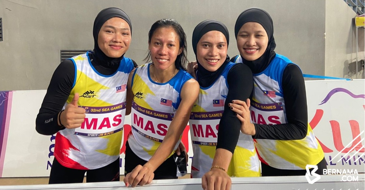 4x100m wanita pingat gangsa rekod kebangsaan
