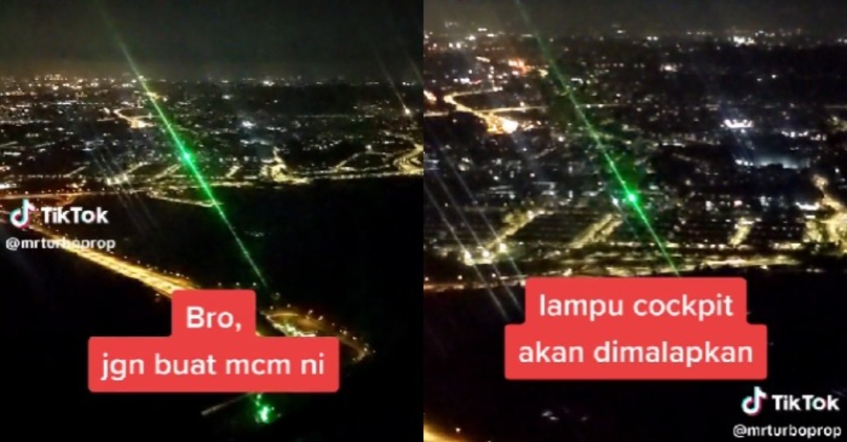 bahaya suluh laser pesawat