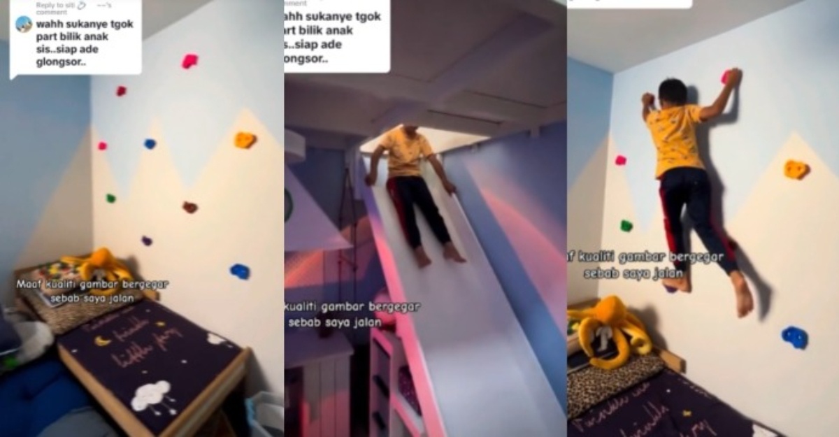 siap ada rock climbing gelongsor bilik kanak-kanak dewasa cemburu