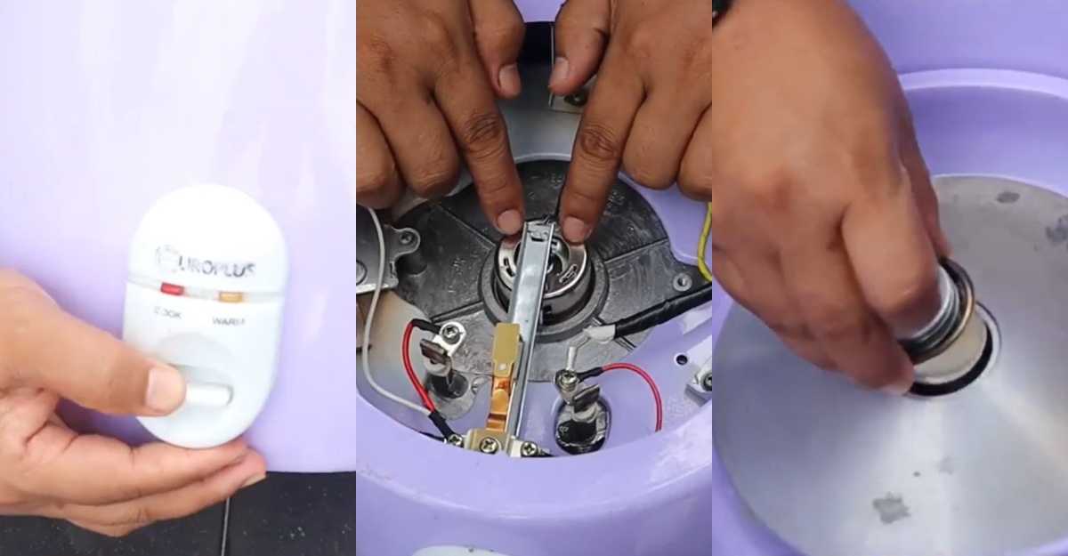 button periuk nasi rosak