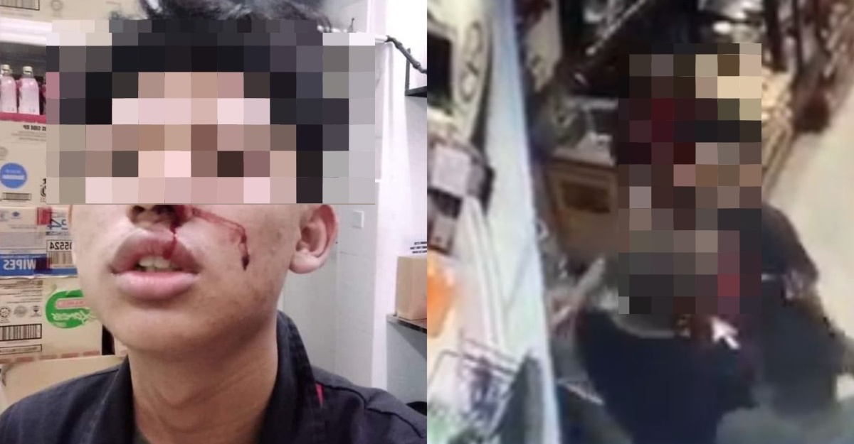 lelaki pukul pekerja serbaneka