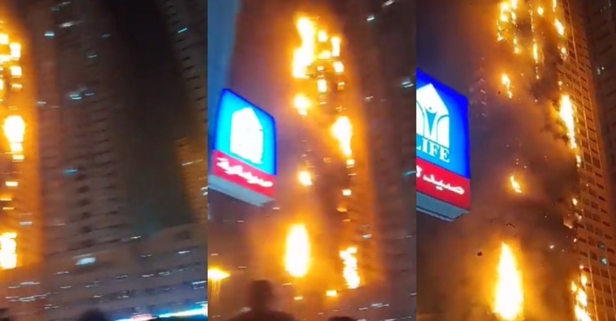bangunan tinggi uae kebakaran besar