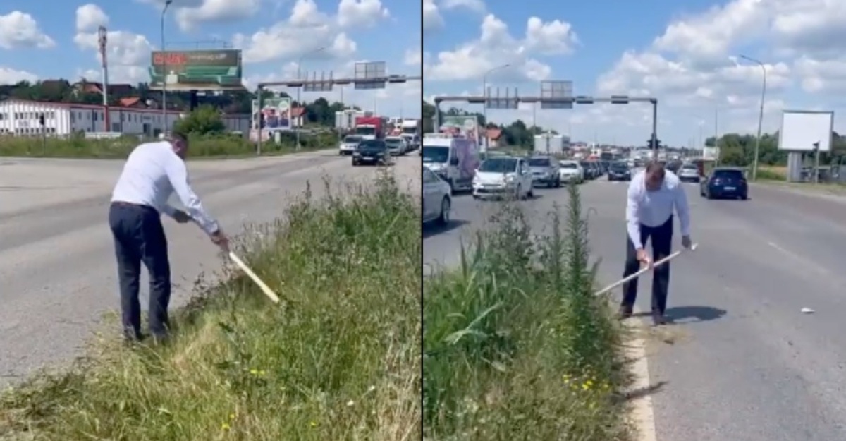 presiden potong rumput