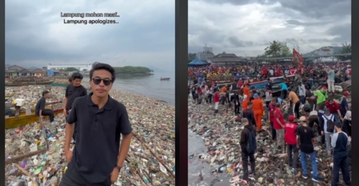bersihkan pantai kedua terkotor indonesia