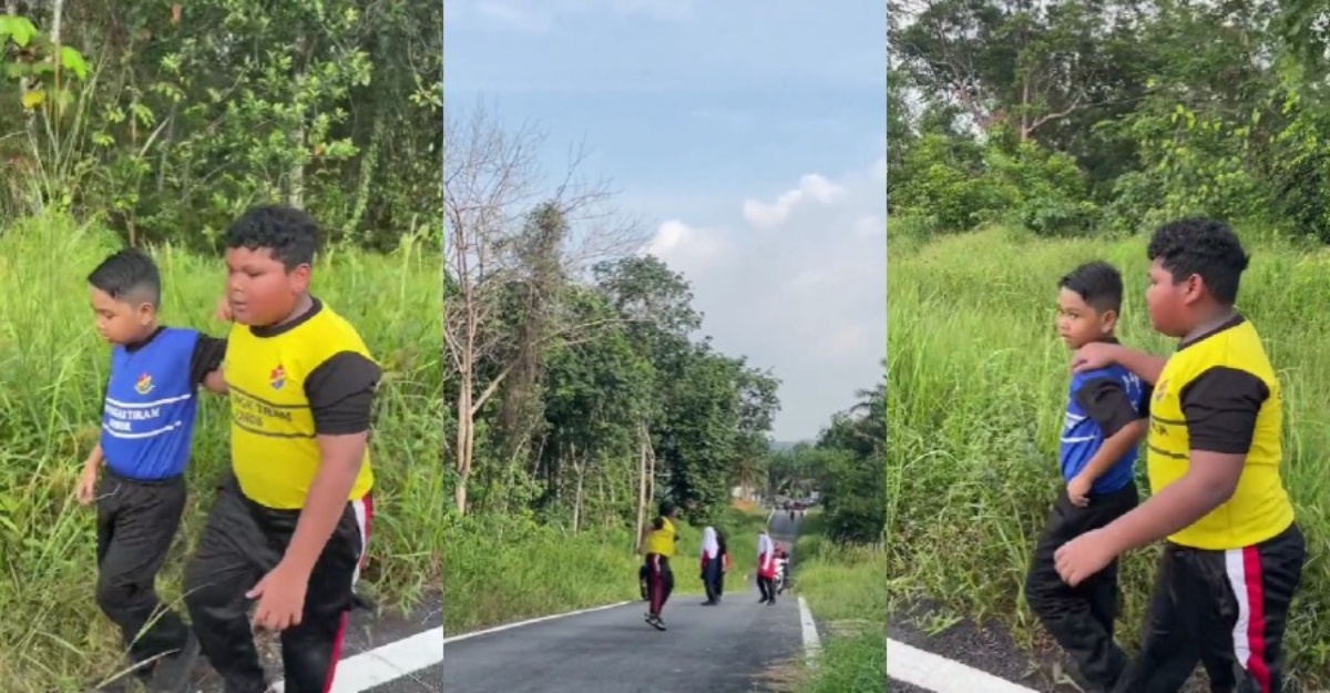 budak lelaki bantu rakan lelah