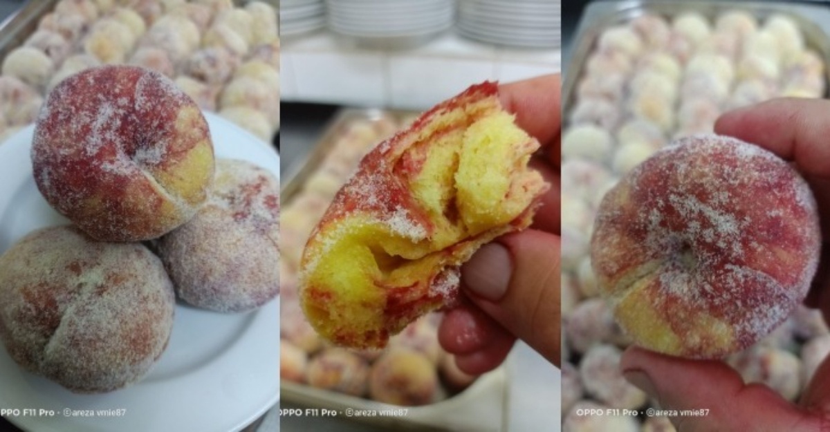 resepi donut peach viral