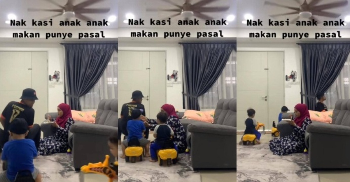 ayah anak makan drive thru