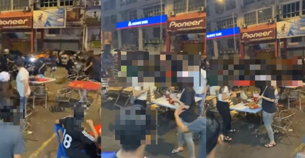 dua geng motorsikal bergaduh