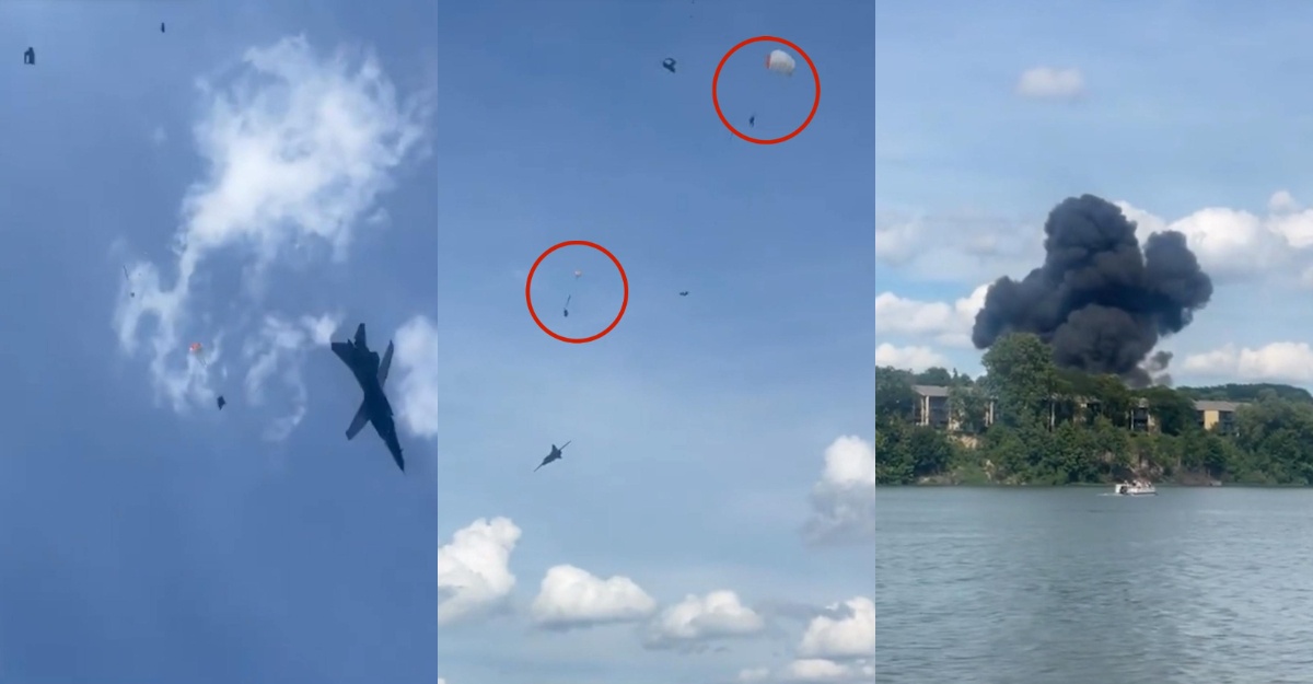 Pertunjukan Udara Michigan jet pejuang terhempas