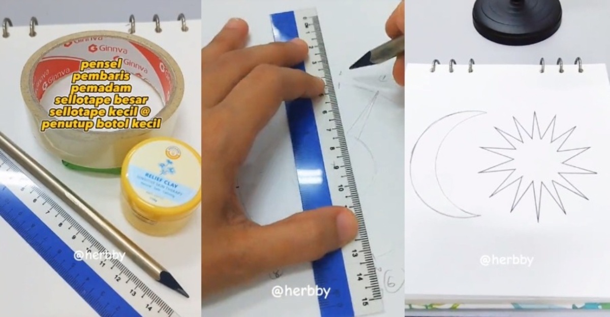 cara lukis bulan bintang bendera malaysia