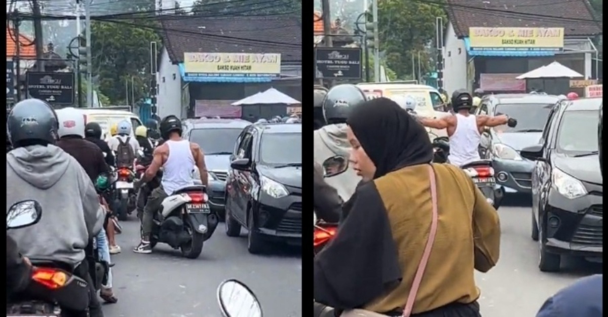 angkat dumbell atas motor