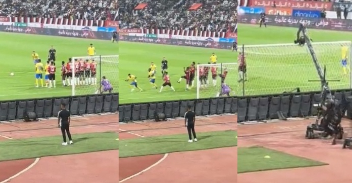 sepakan percuma ronaldo jurukamera