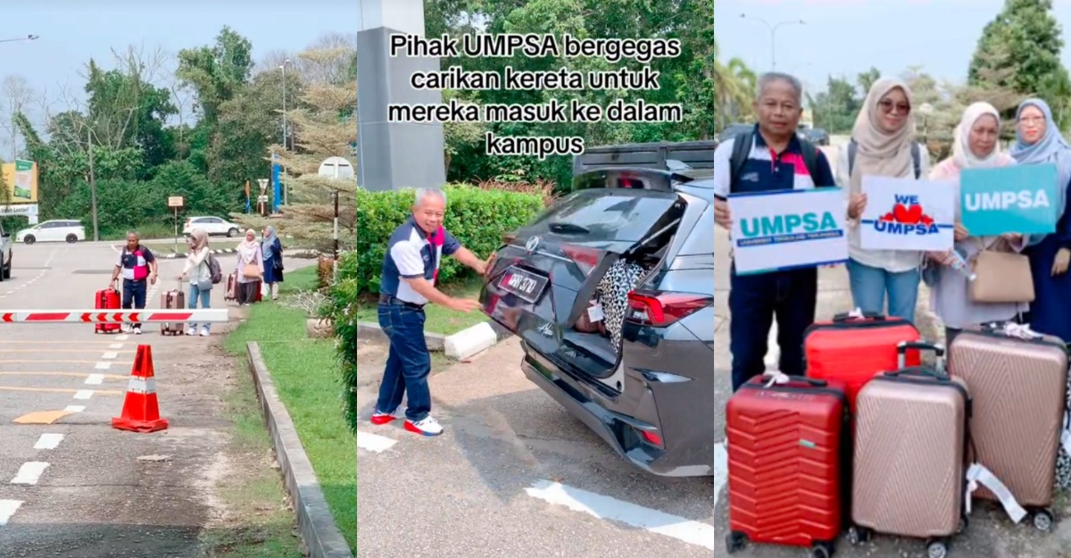 jalan kaki hantar anak universiti