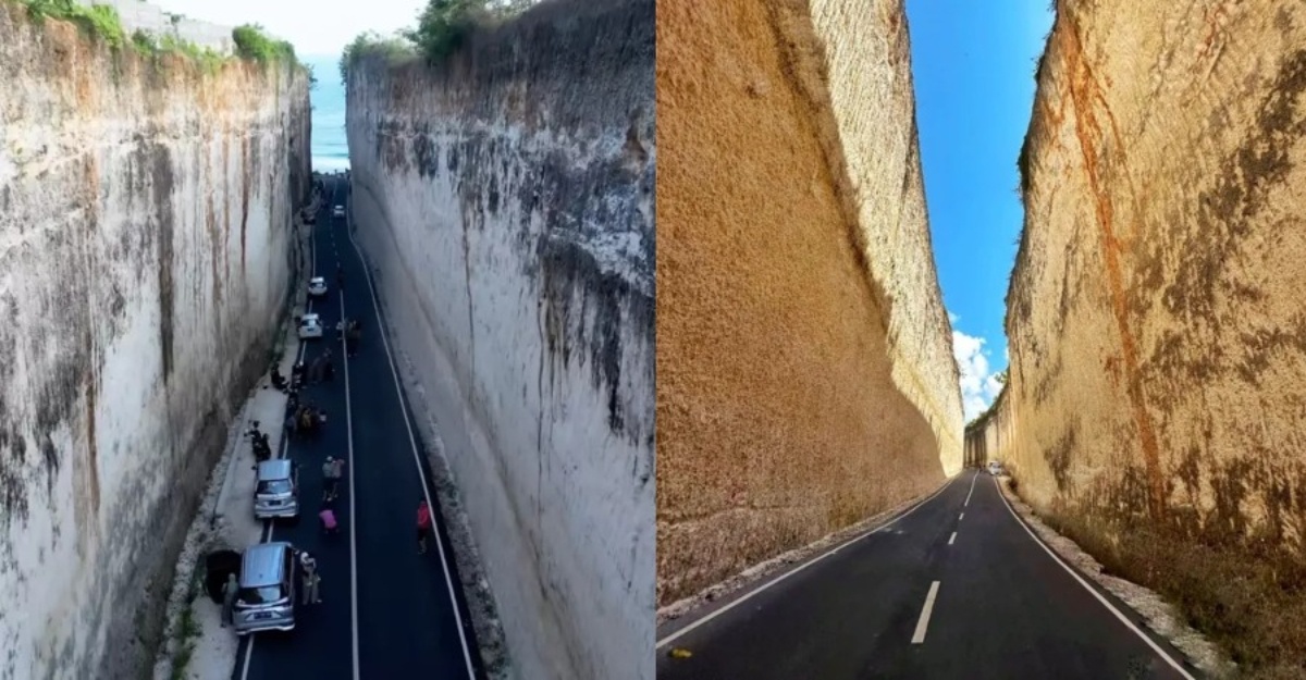 Jalan terbelah di Bali