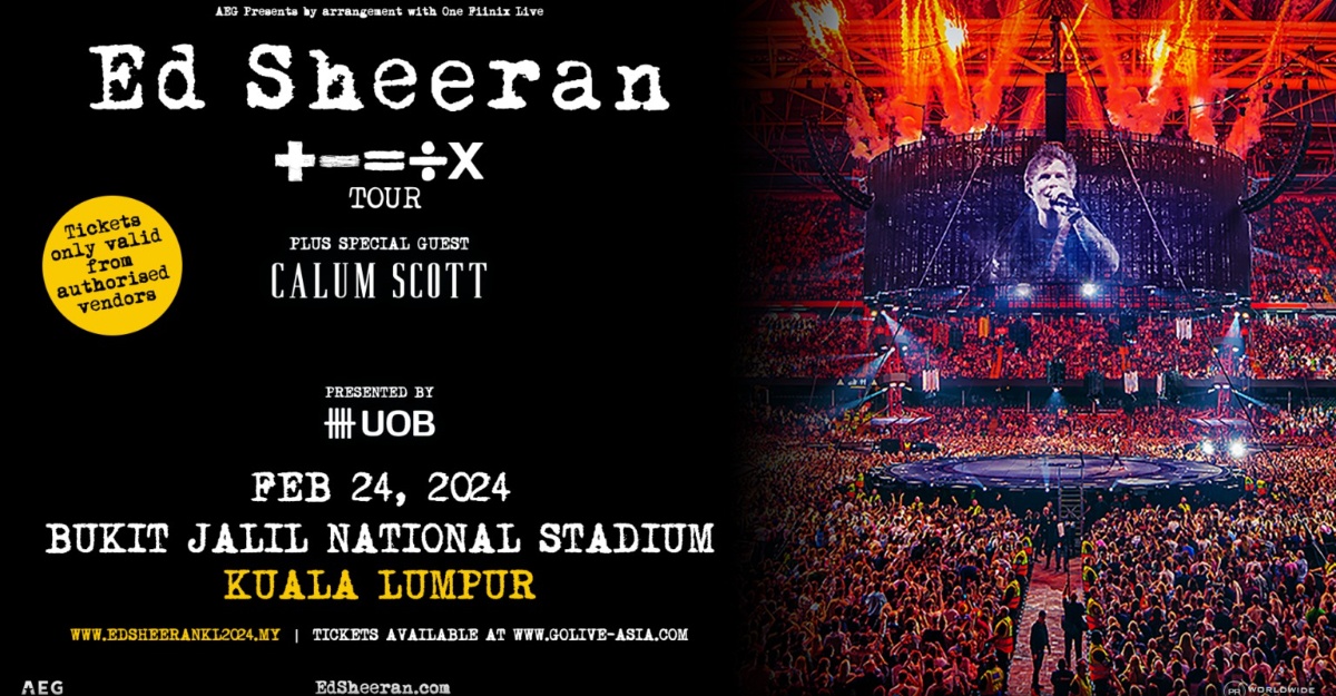 Ed Sheeran Bakal Anjurkan Konsert Jelajah '+ − = ÷ ×' Di Kuala Lumpur Pada Februari 2024