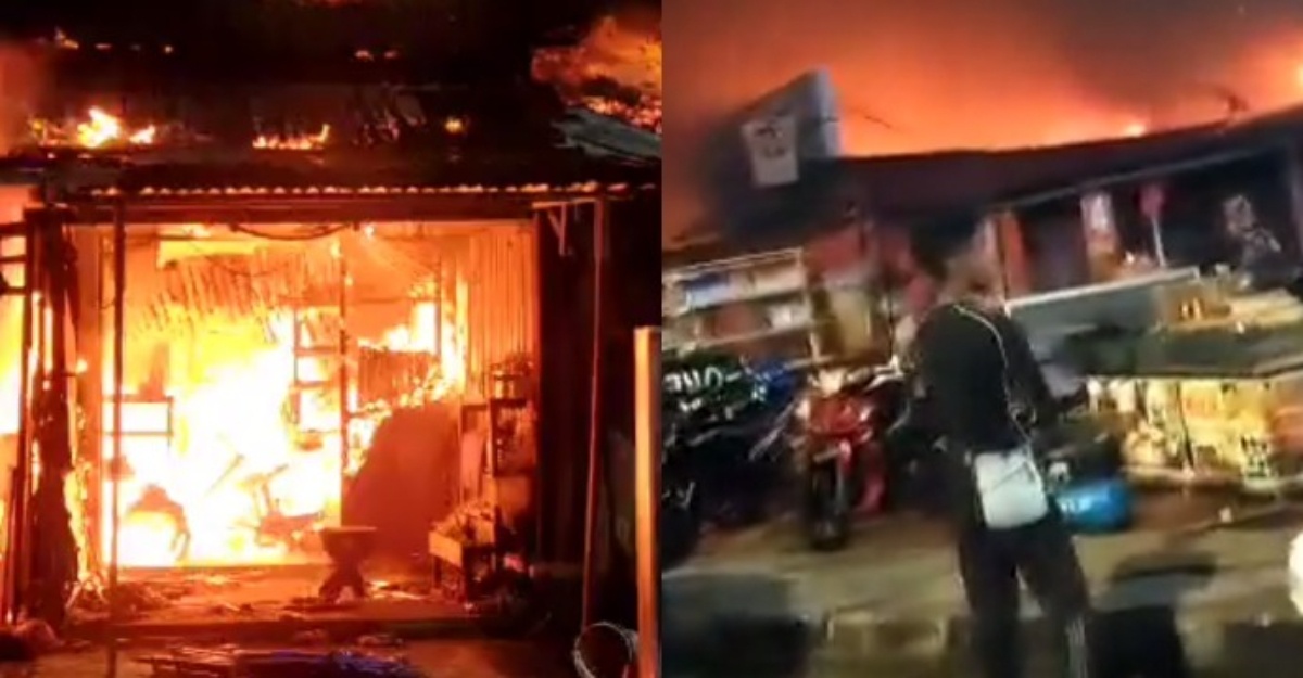 gerai terbakar teluk kemang port dickson