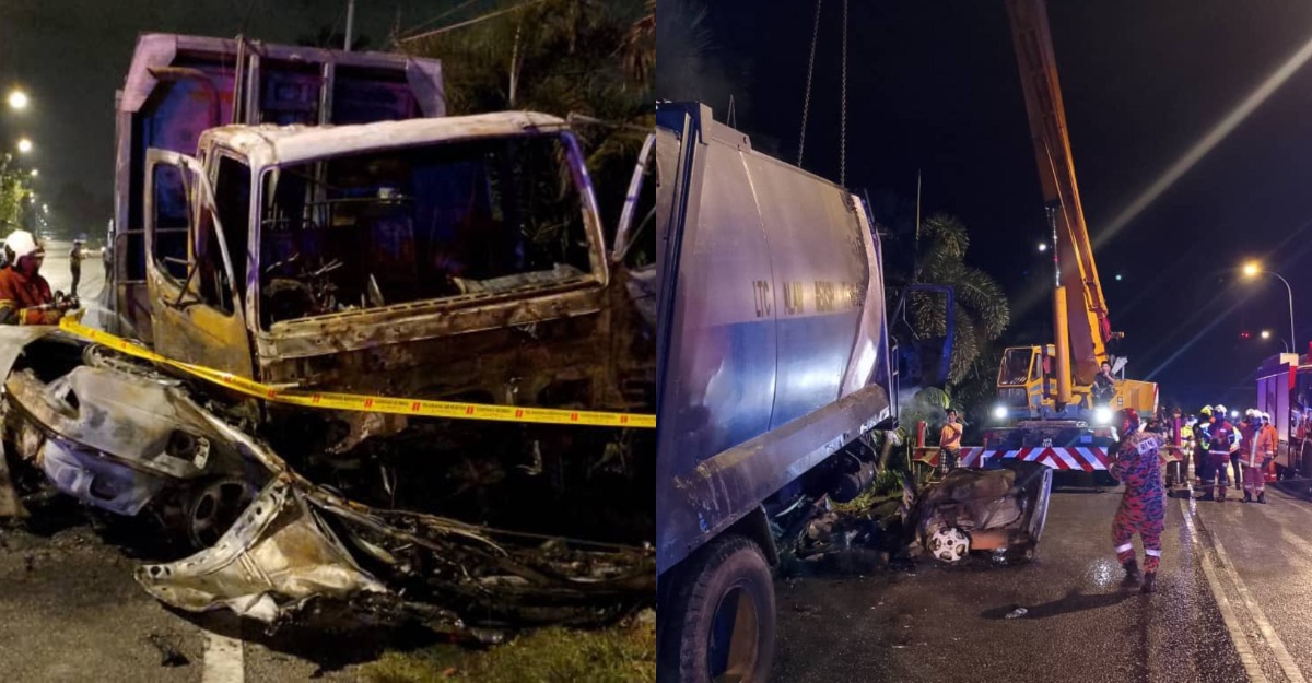 tiga rentung kemalangan ipoh