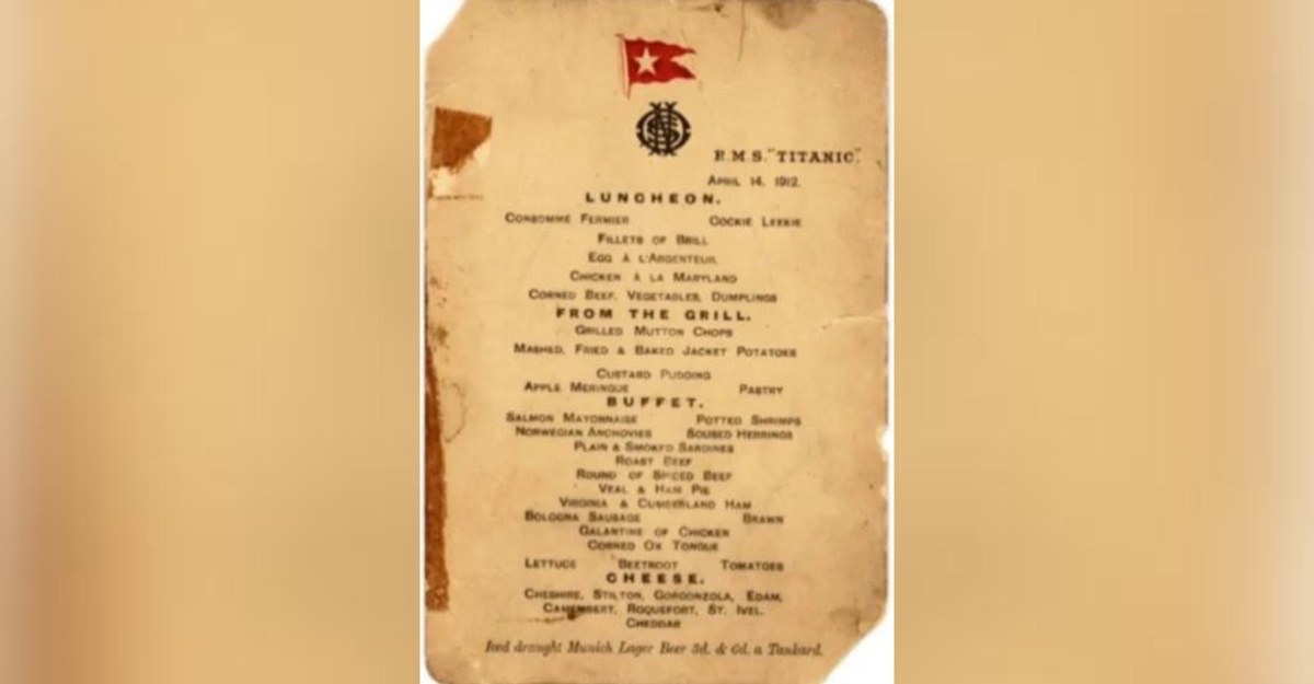Menu makan malam titanic