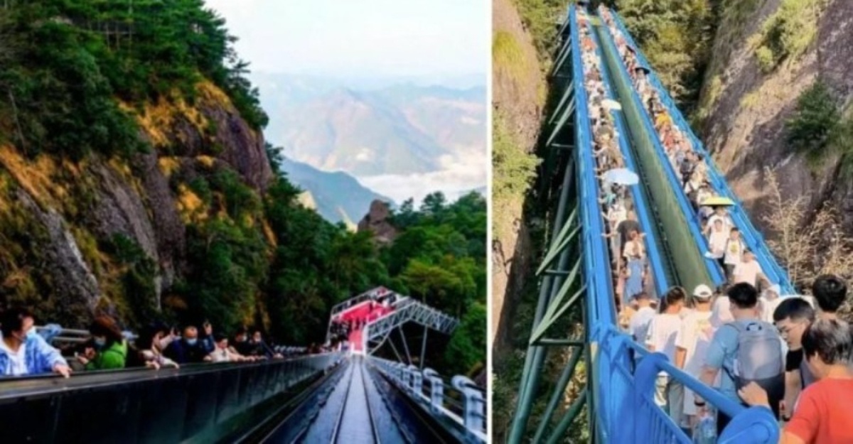 China pasang eskalator gunung
