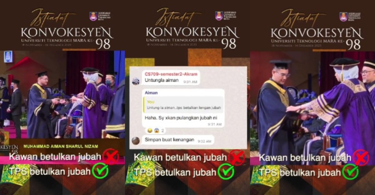 permaisuri lengan jubah graduan